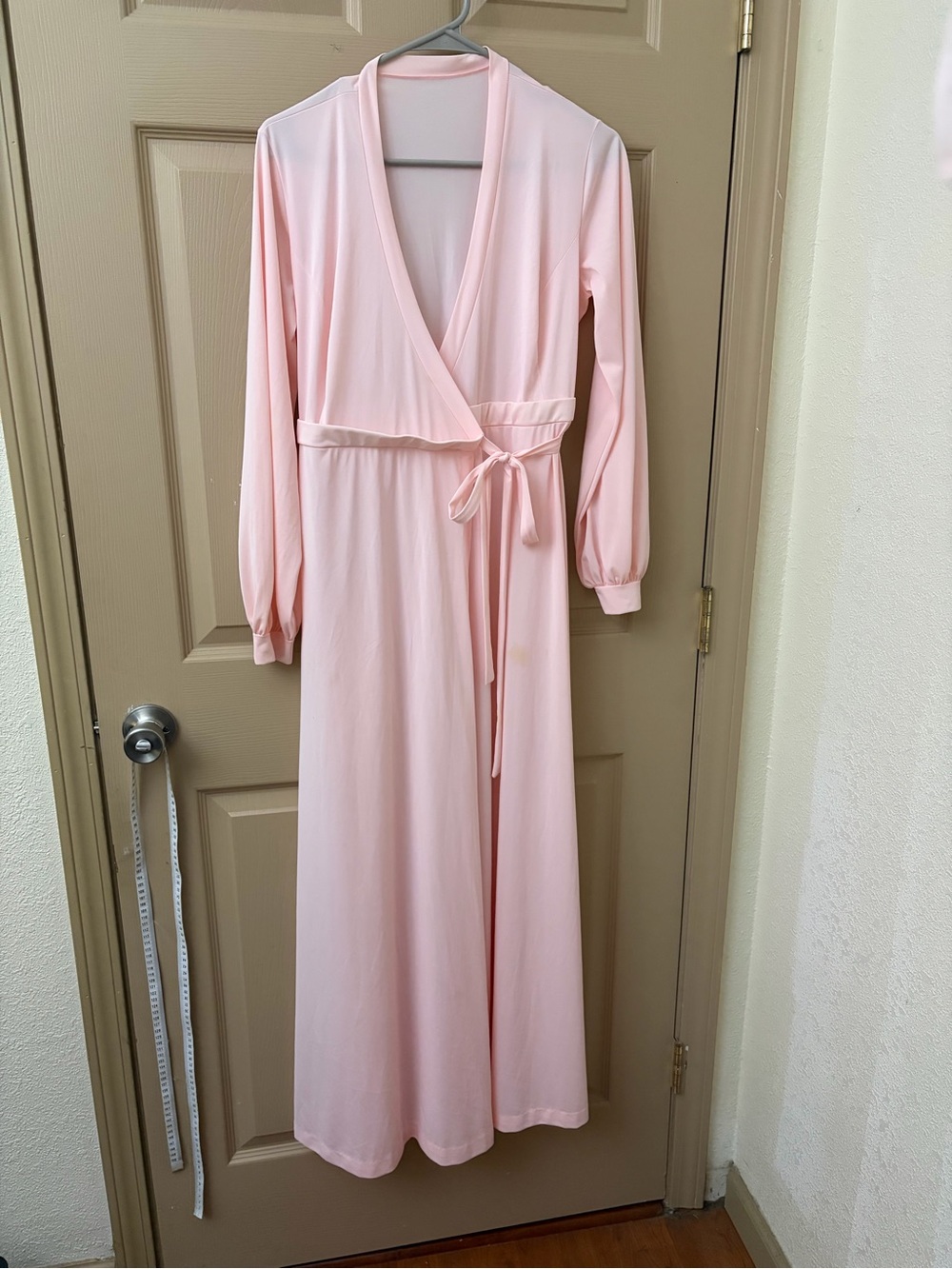 Vintage Olga Blush Pink Wrap Robe Dress